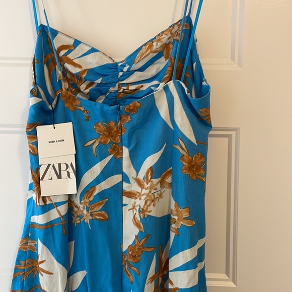 Cut out printed linen zara dress - Picture 5 of 6